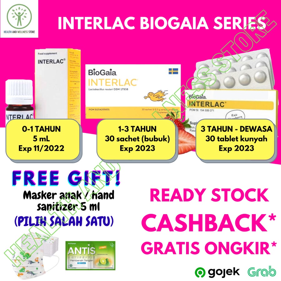 Jual INTERLAC BIOGAIA SACHET MINI PACK 1 2 BOX 15 SACHET SERBUK