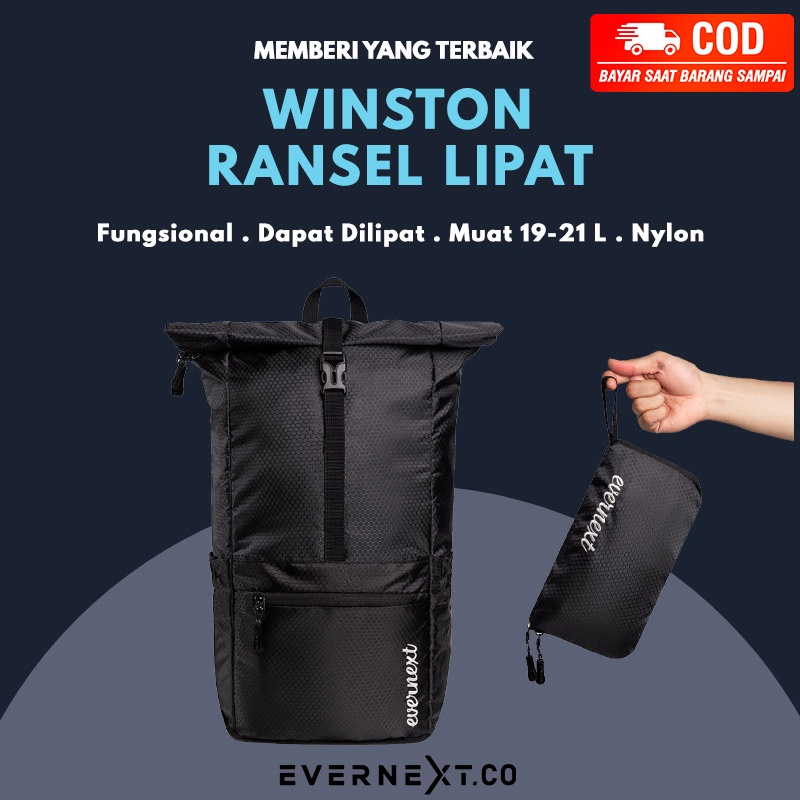 Jual Tas Ransel Lipat Pria Winston Foldable Bag Tas Punggung Travelling