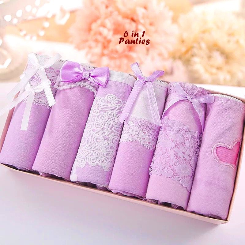 Jual 6 In 1 Panties FULLPURPLE Set Celana Dalam 1 Kotak Isi 6 Pcs