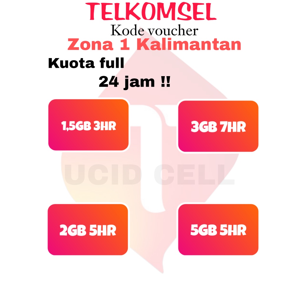 Jual Paket Internet TELKOMSEL KODE VOUCHER Zona 1 2 Dan 3 Kalimantan