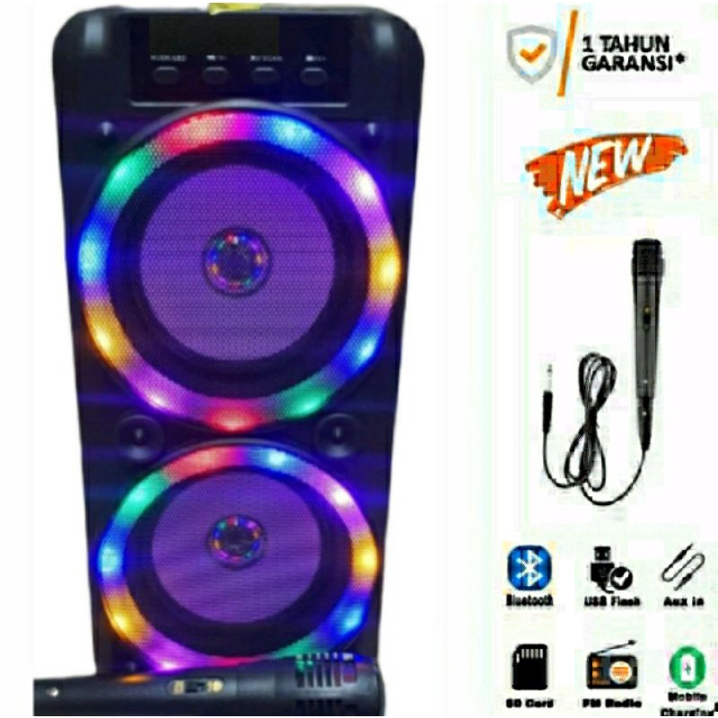 Jual Speaker Bluetooth SRQR 2009 Gratis Mic Karaoke Player XTM 2010