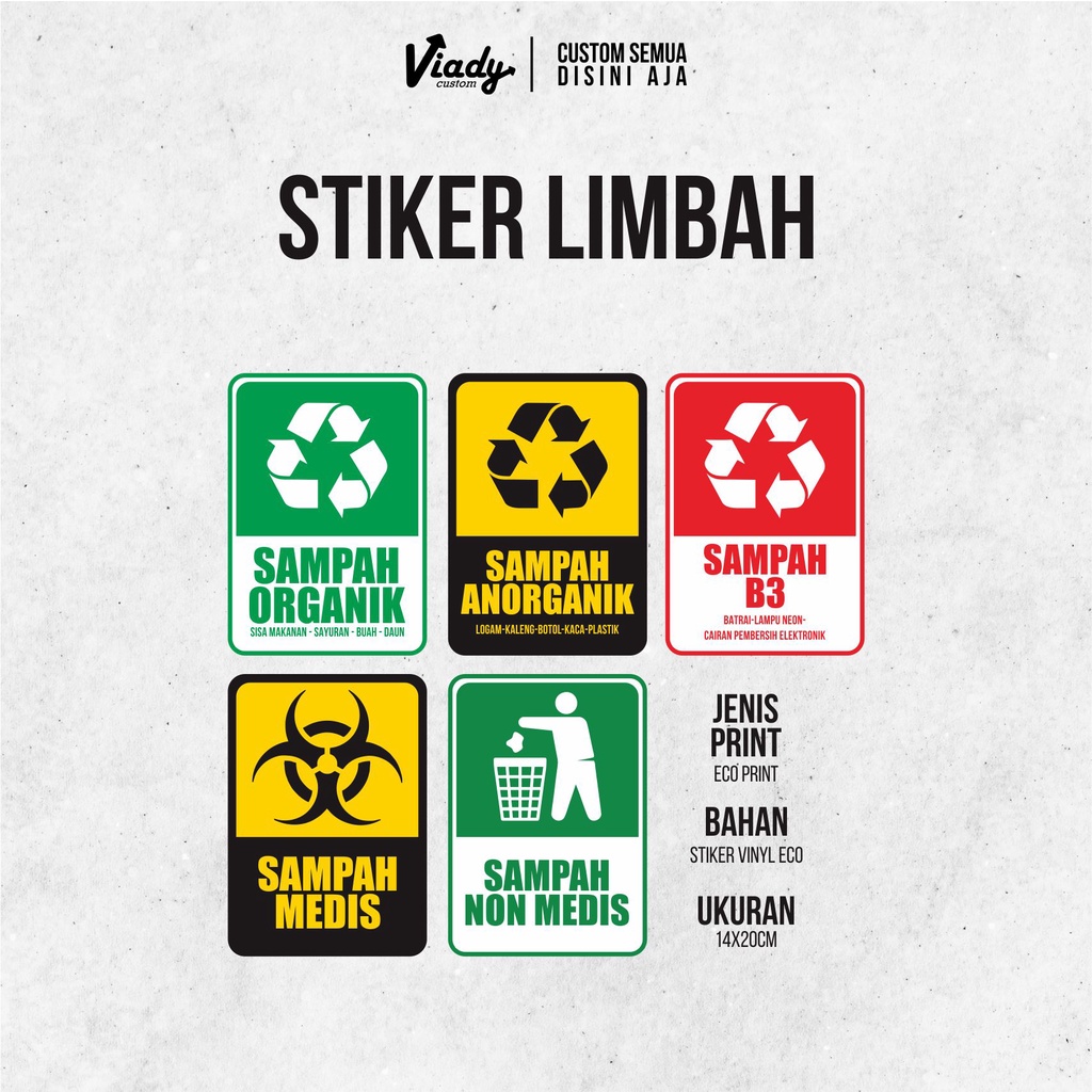 Jual Stiker Limbah Stiker Sampah X Cm Stiker Buang Sampah