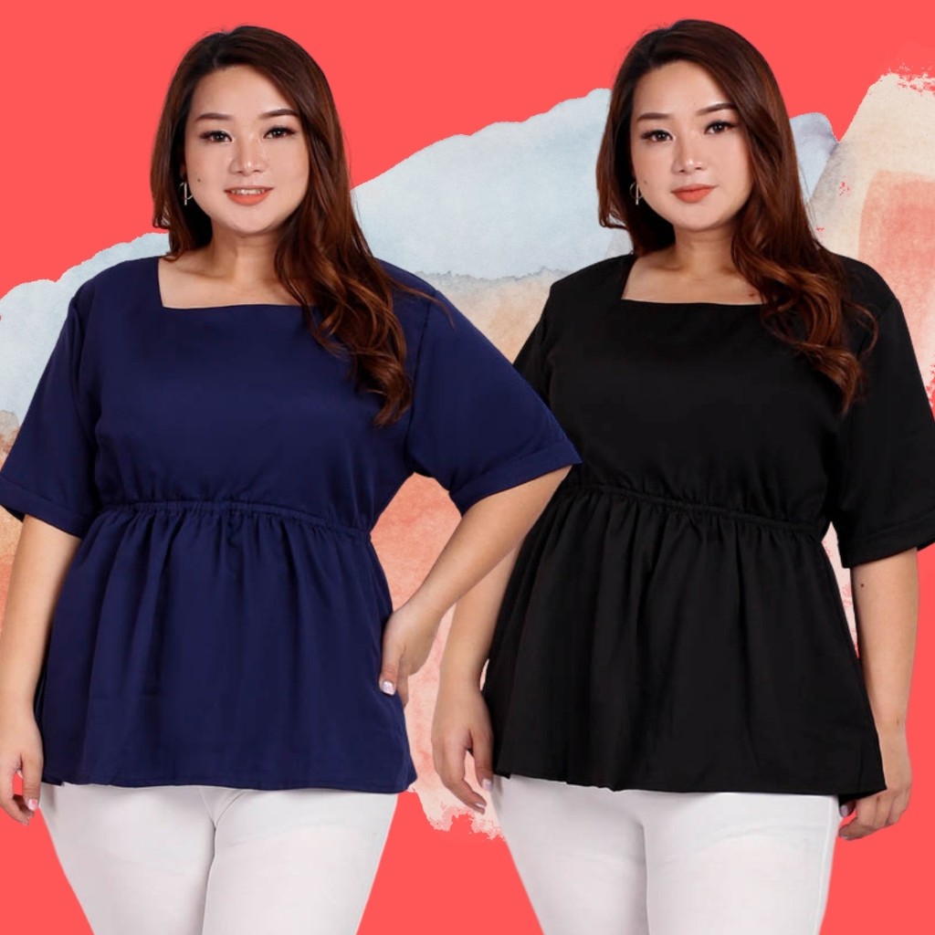 Jual Ld Atasan Wanita Jumbo Blouse Big Size Polos Top Square