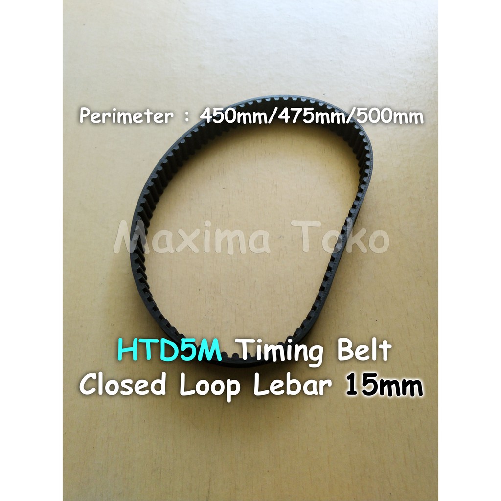 Jual Timing Belt HTD5M Gigi 90 95 100 L 450mm 475mm 500mm Close Loop