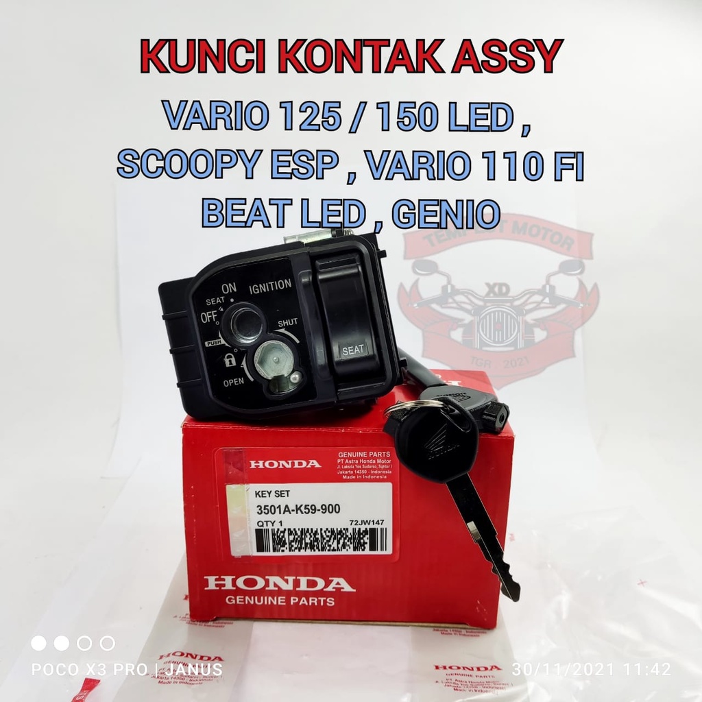 Jual Kunci Kontak Set Plus Tombol Jok Scoopy Esp Vario Led Keyset