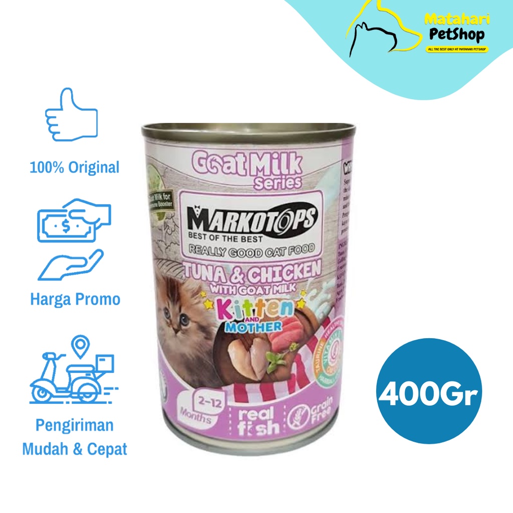 Jual Markotops Kaleng Kitten Goat Milk Series Makanan Basah Kaleng