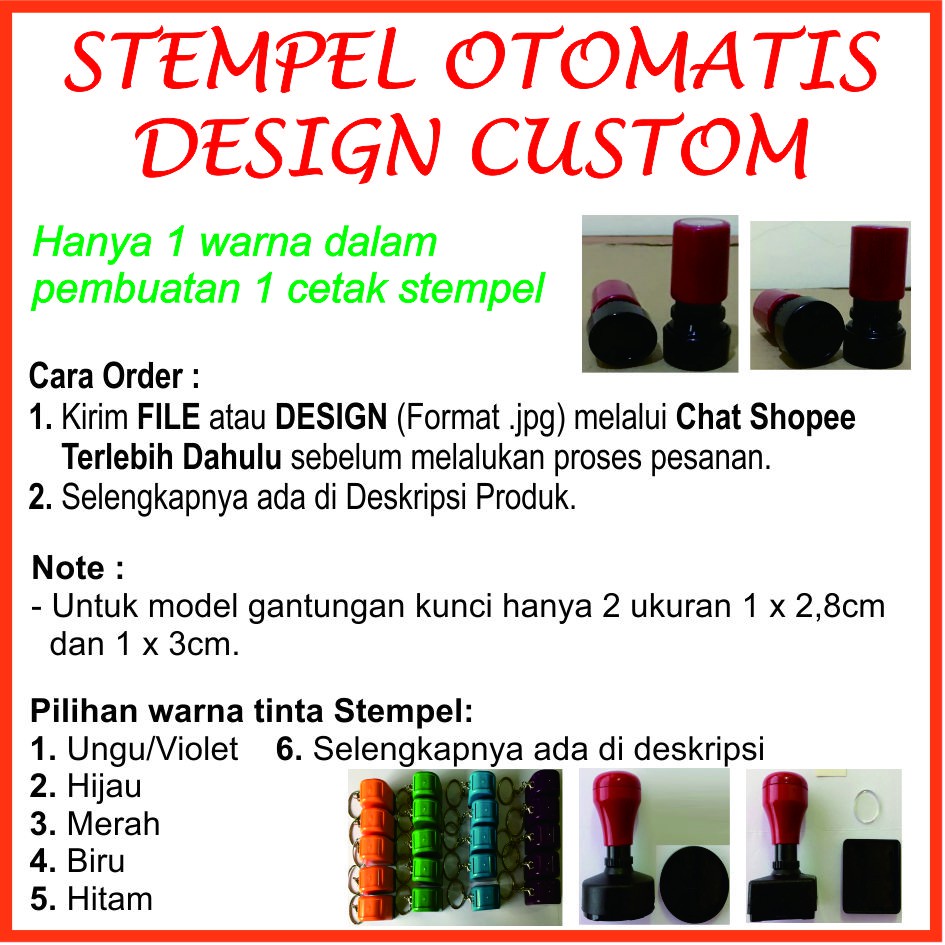 Jual NEW KURIR Cetak Stempel Otomatis Persegi Kotak Bulat Dan Oval