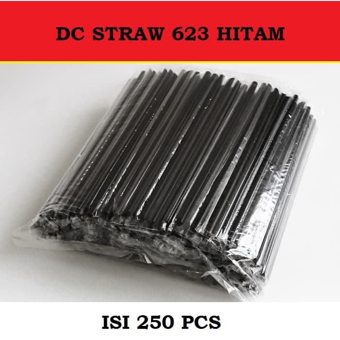 Jual SEDOTAN HITAM 623 6 MM X 23 CM HIGENIS STERIL COFFEE STRAW