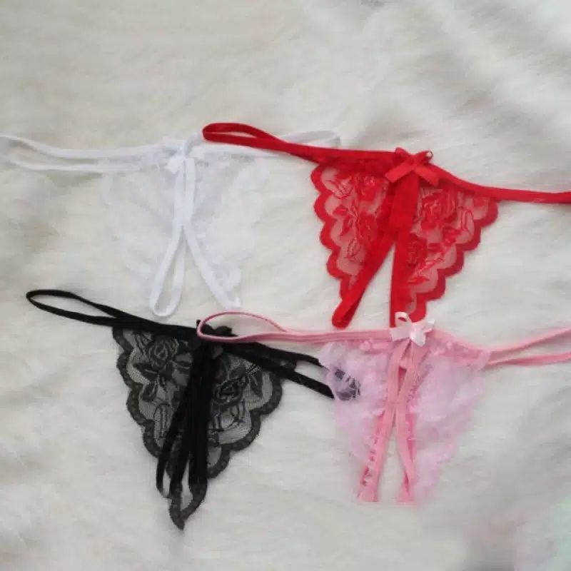 Jual Celana Dalam Lingerie Cut Out Open Crotch Bahan Lace Transparan