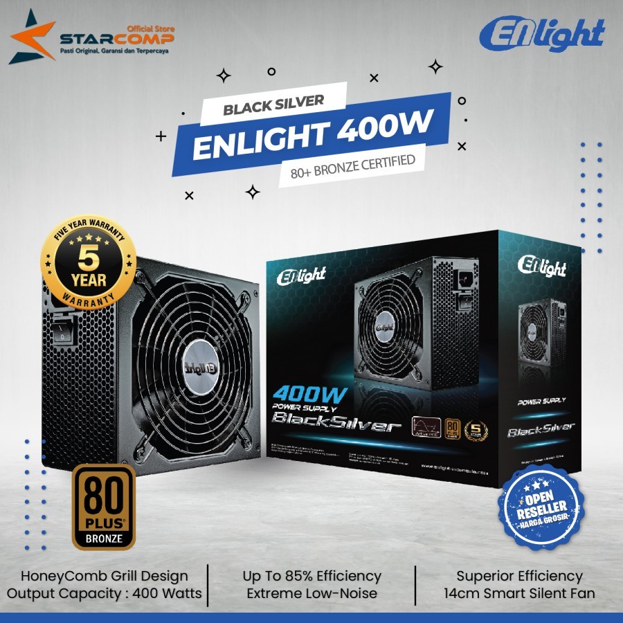 Jual Enlight W Bronze Black Silver Power Supply Pure Psu