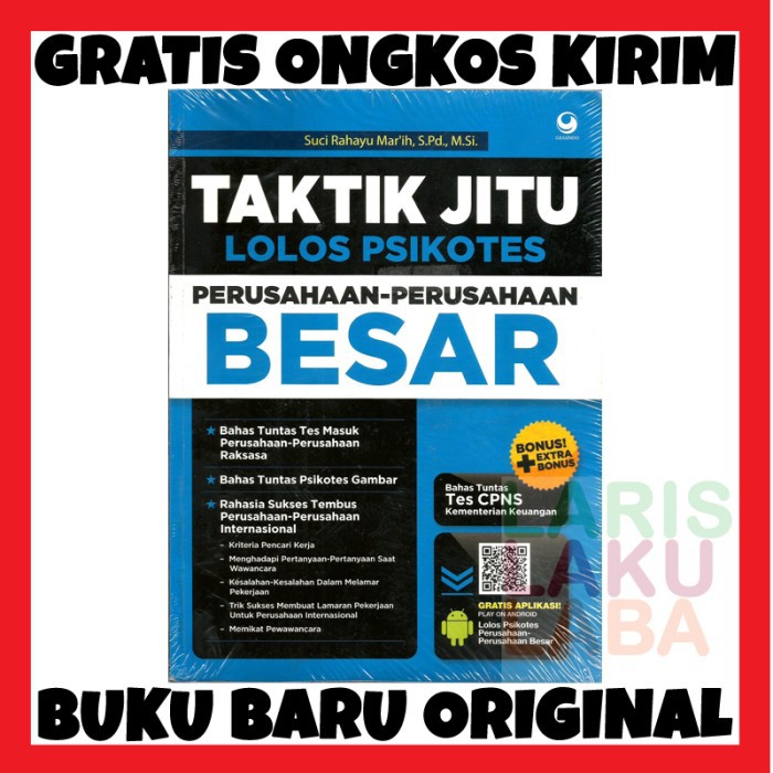 Jual BUKU TAKTIK JITU LOLOS PSIKOTES PERUSAHAAN BESAR GRASINDO BARU