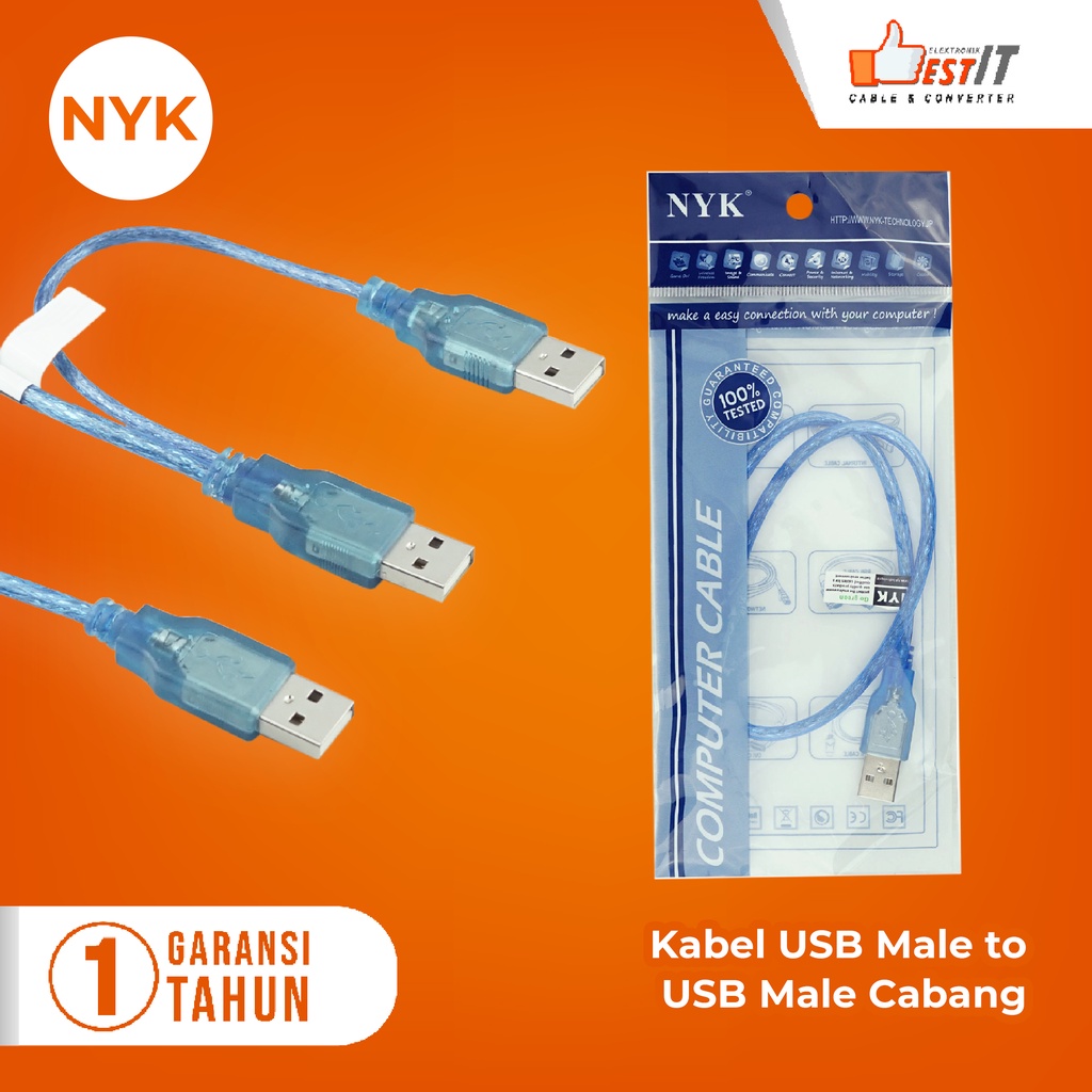 Jual Kabel USB Splitter Cabang 1 2 NYK Kabel USB 2 0 Hardisk PS2