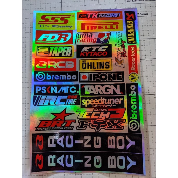 Jual Sticker Racing Hologram Pelangi Stiker Motor Stiker Motor Murah