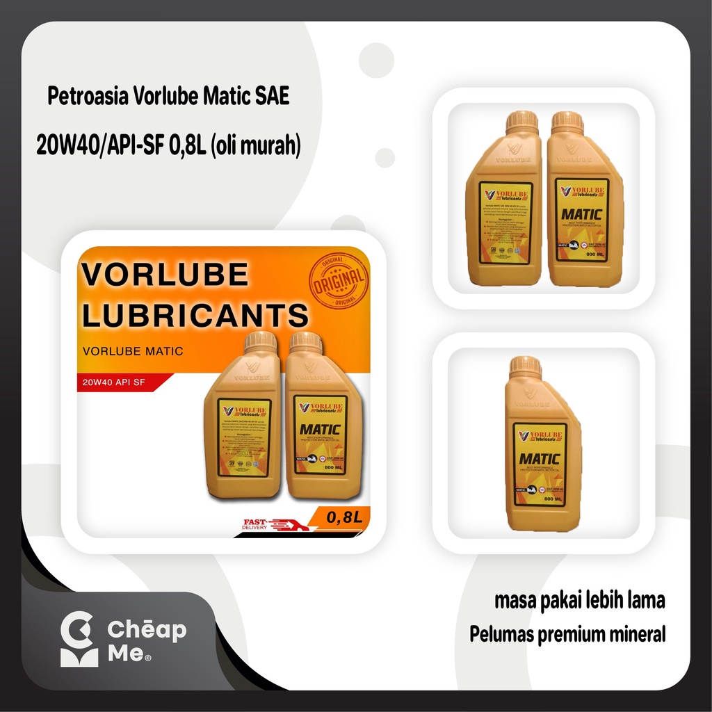 Jual Vorlube Matic Sae W Api Sf L Sni Oli Murah Pelumas