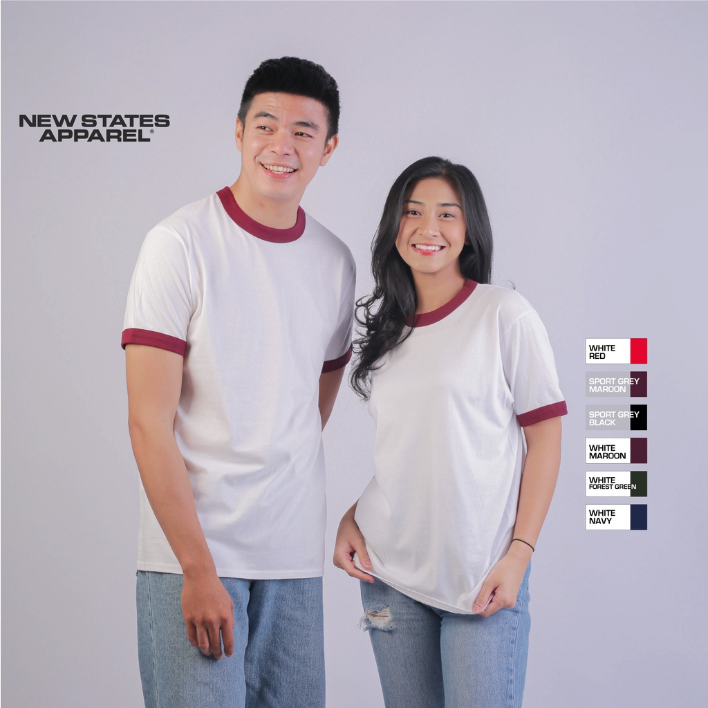 Jual Part Kaos Polos New States Apparel Premium Cotton Ringer