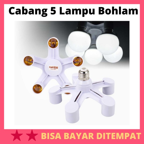 Jual Fitting E27 Cabang 5 Lampu Bohlam Studio Fitting Fiting Pitting