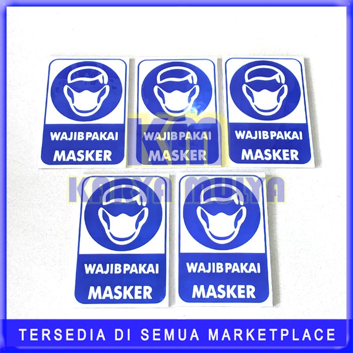 Jual Papan Sign Wajib Menggunakan Masker Papan Tempel Wajib Pakai