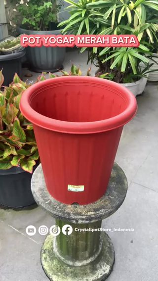 Jual Pot Bunga Tanaman Tinggi Yogap YPT 25 Merah Bata Bahan Tebal