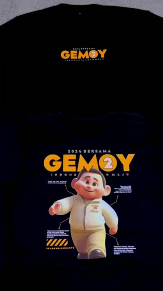 Jual Kaos Baju Distro 2024 Bersama Gemoy Prabowo Subianto Gibran