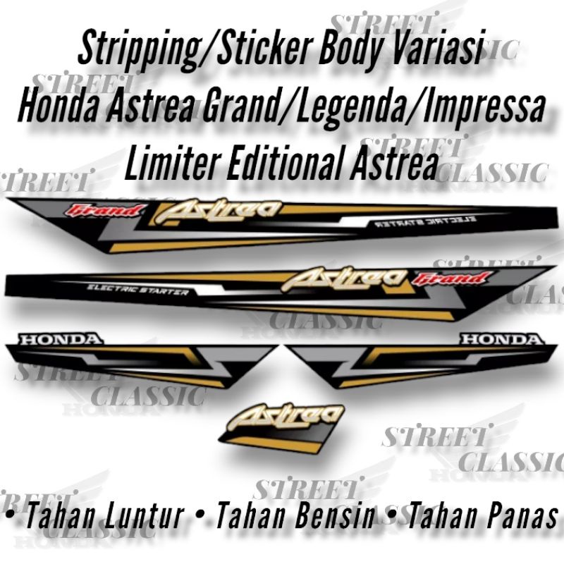 Jual Stripping Sticker Variasi Body Astrea Grand Legenda Impressa Grand