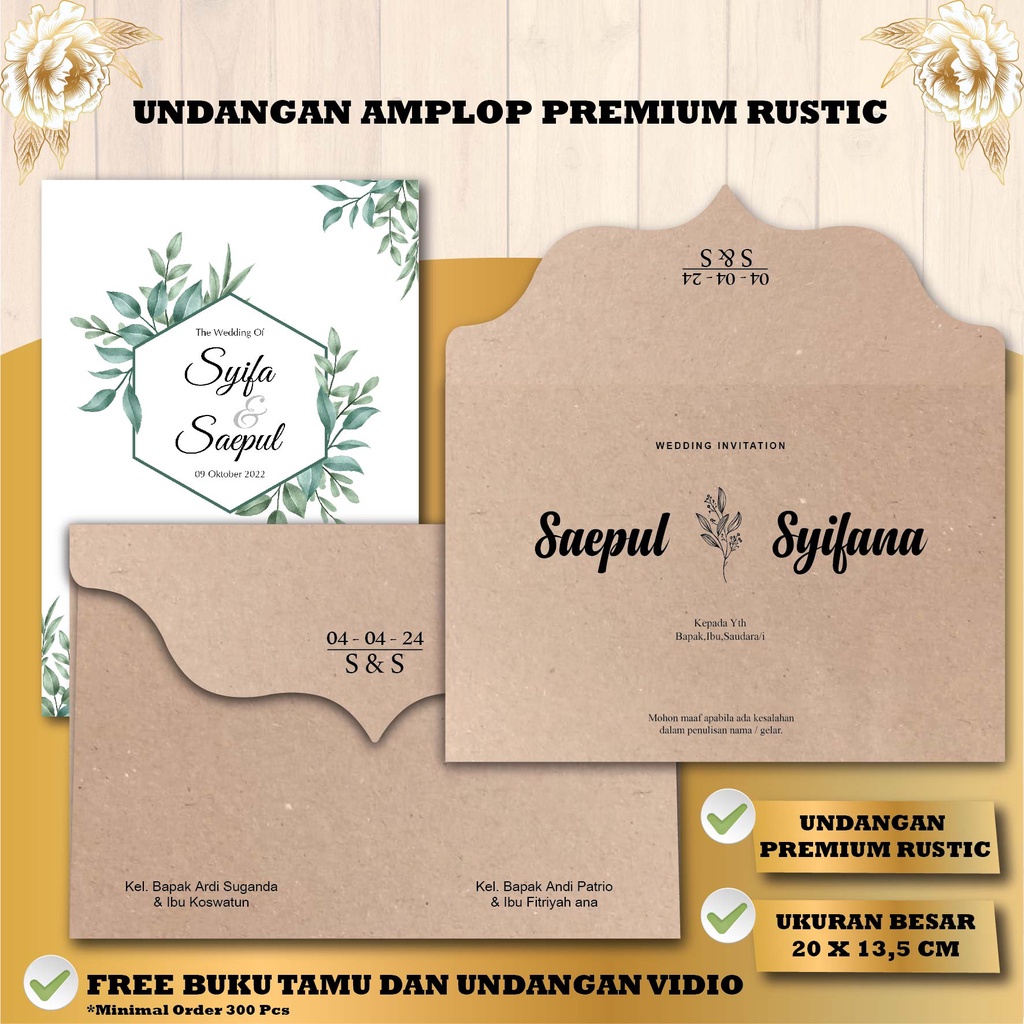 Jual PROMO MINIMAL ORDER 50 PCS UNDANGAN PERNIKAHAN SEMI AMPLOP