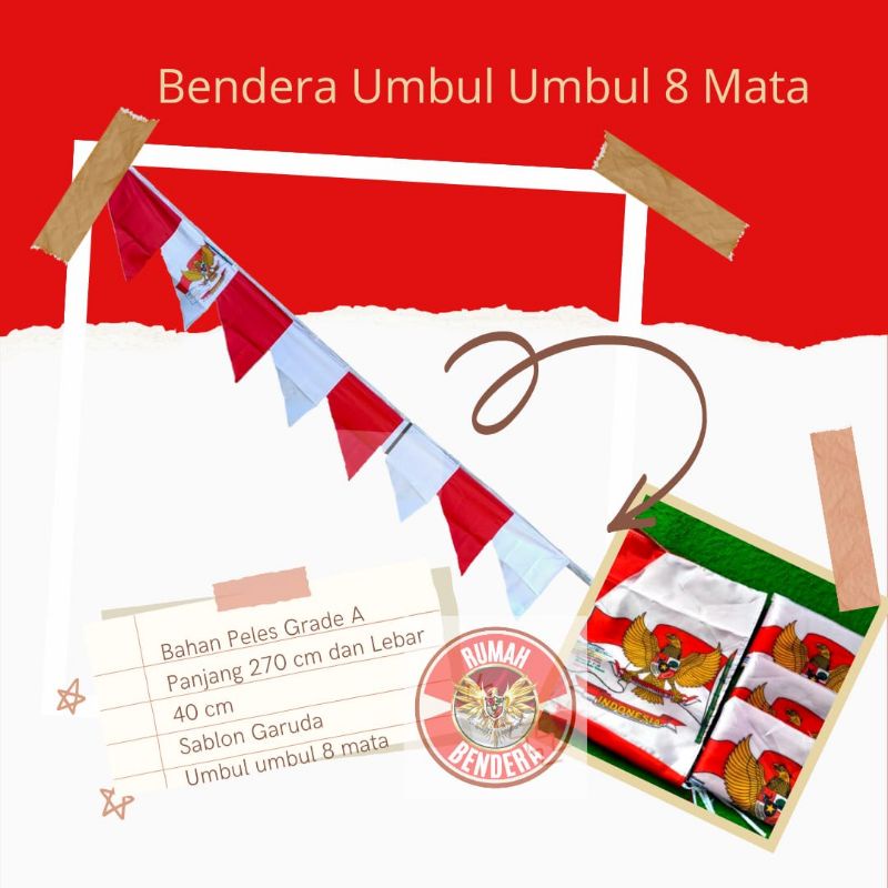 Jual Bendera Umbul Umbul Merah Putih Dan Warna Warna Paket Kodi