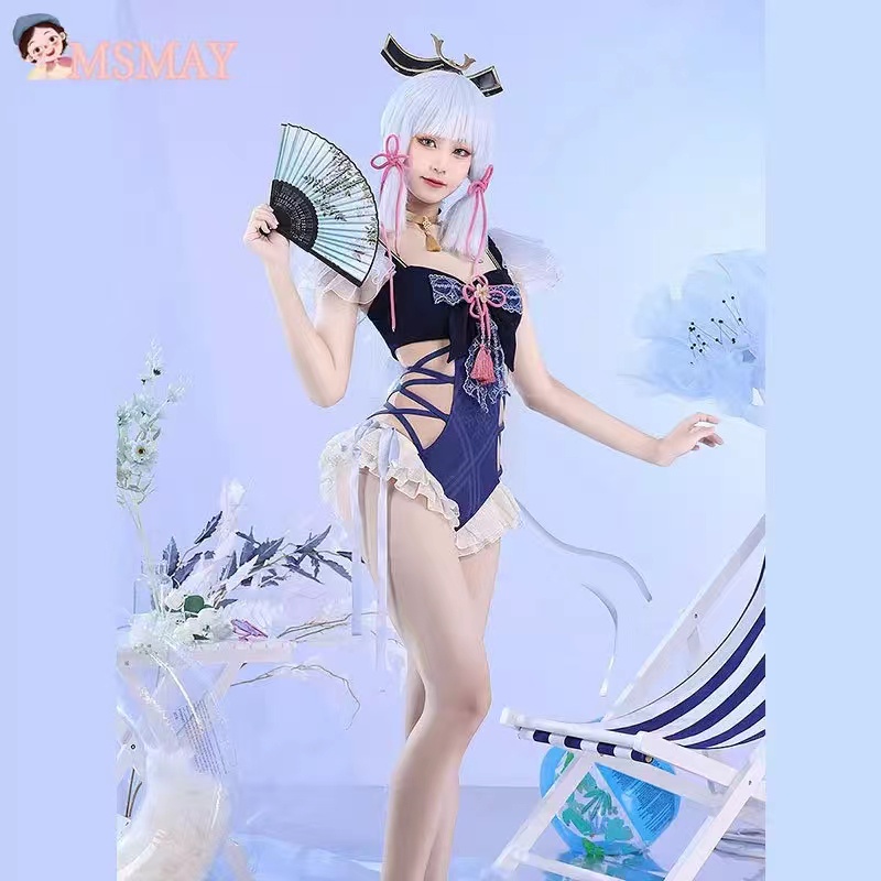 Jual Game Genshin Kamisato Ayaka Doujin Swimsuit Cosplay Costume Sexy