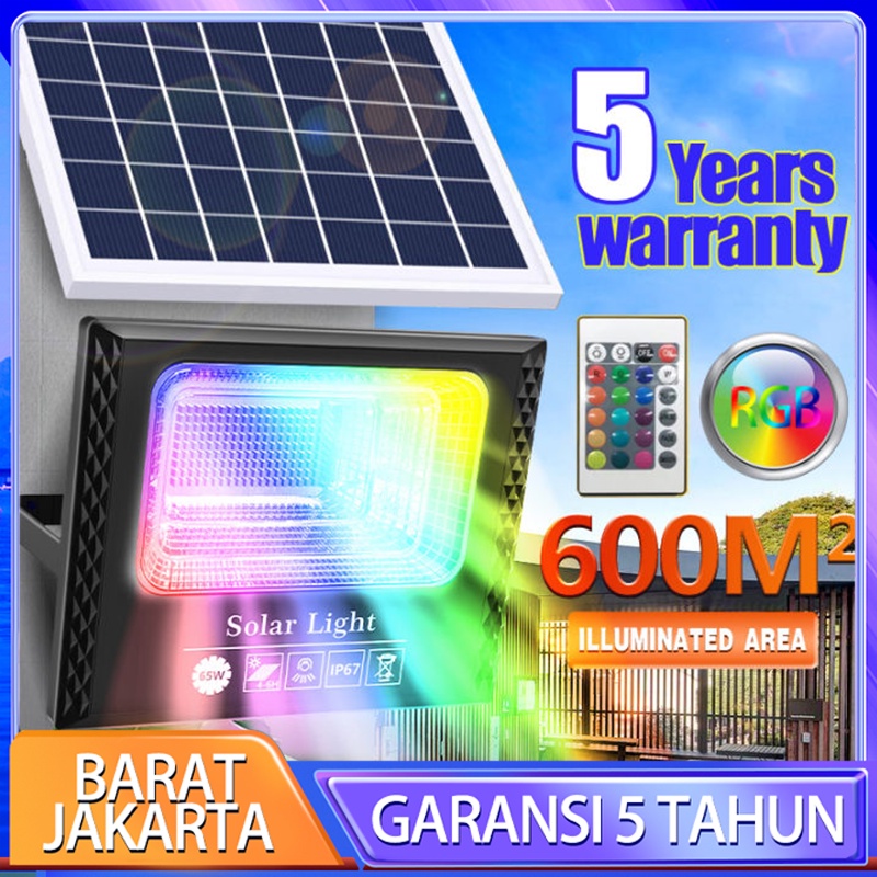 Jual 100W 200W RGB Solar Light IP67 Tahan Air Lampu Taman Tenaga Surya