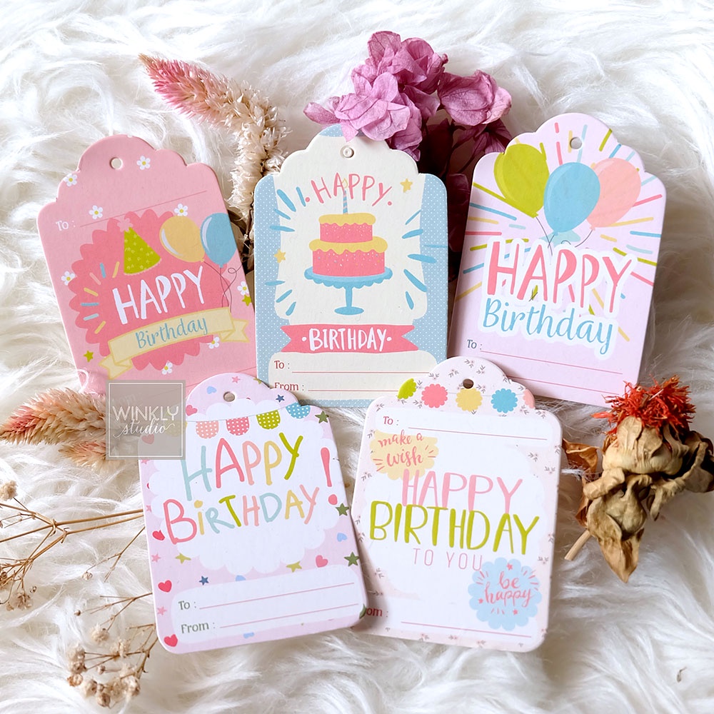 Jual Hang Tag Birthday HBD Hangtag Happy Birthday Mini Kartu Ulang