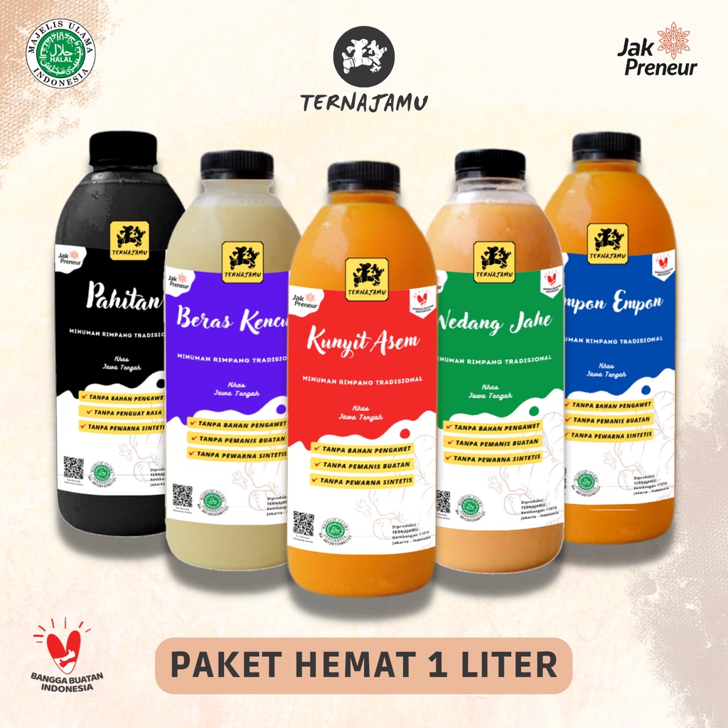 Jual Promo Botol Jamu Kunyit Asam Beras Kencur Empon Empon Wedang