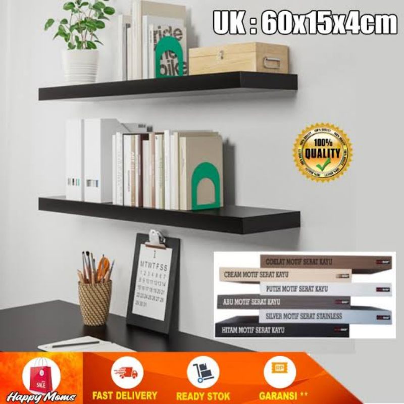 Jual X X Cm Ambalan Melayang Floating Shelf Rak Dinding Kayu Estetik