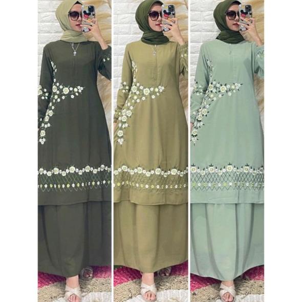 Jual Baru Gamis Melayu Bordir Ukuran Mewah Elegan Dress Berukuran Besar