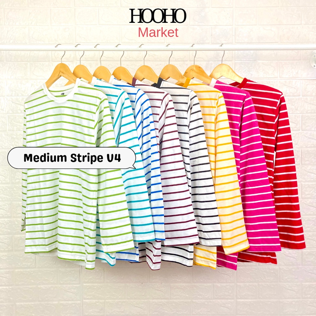 Jual Hoohomarket Kaos Dewasa Stripe Salur Medium V Series Lengan