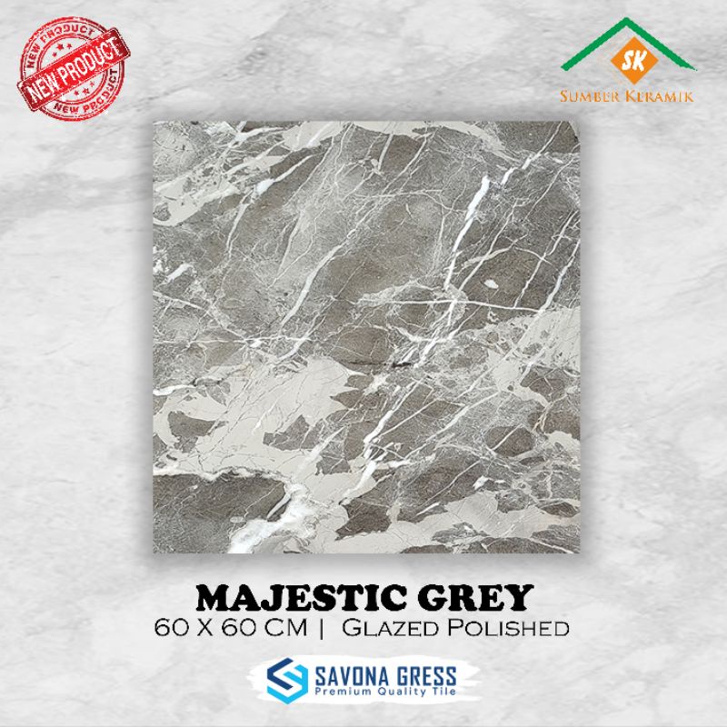 Jual Granite Lantai 60x60 Majestic Grey Savona Gress Kw 1 Glossy