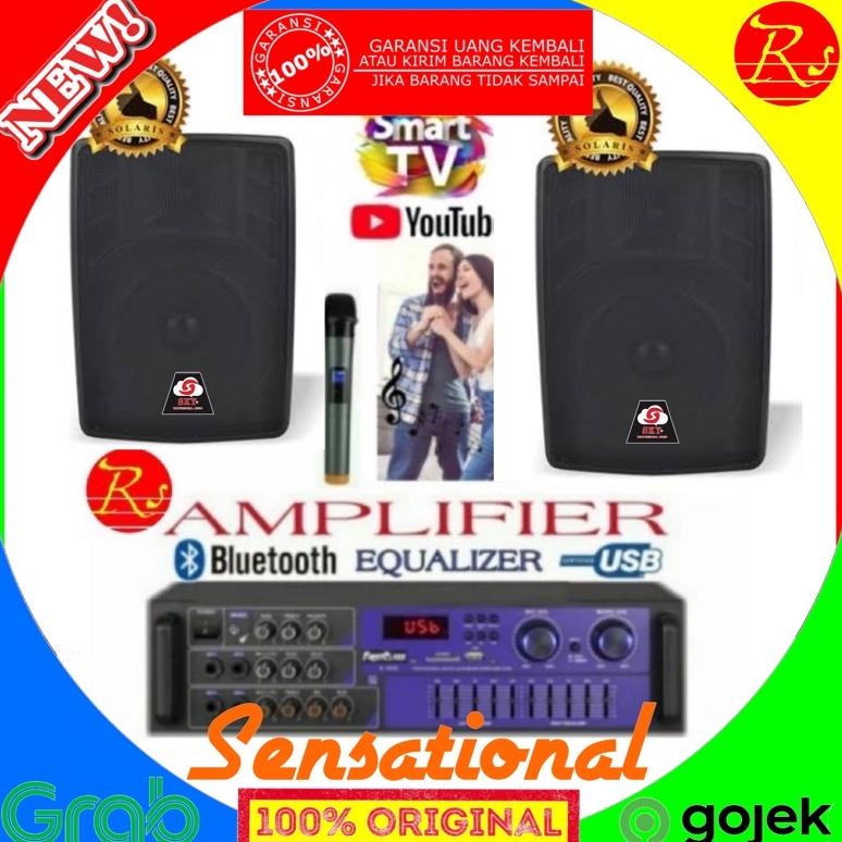 Jual KARAOKE SET SPEAKER MONITOR 5 INCH 3R AMPLI FIRSTCLASS BLUETOOTH