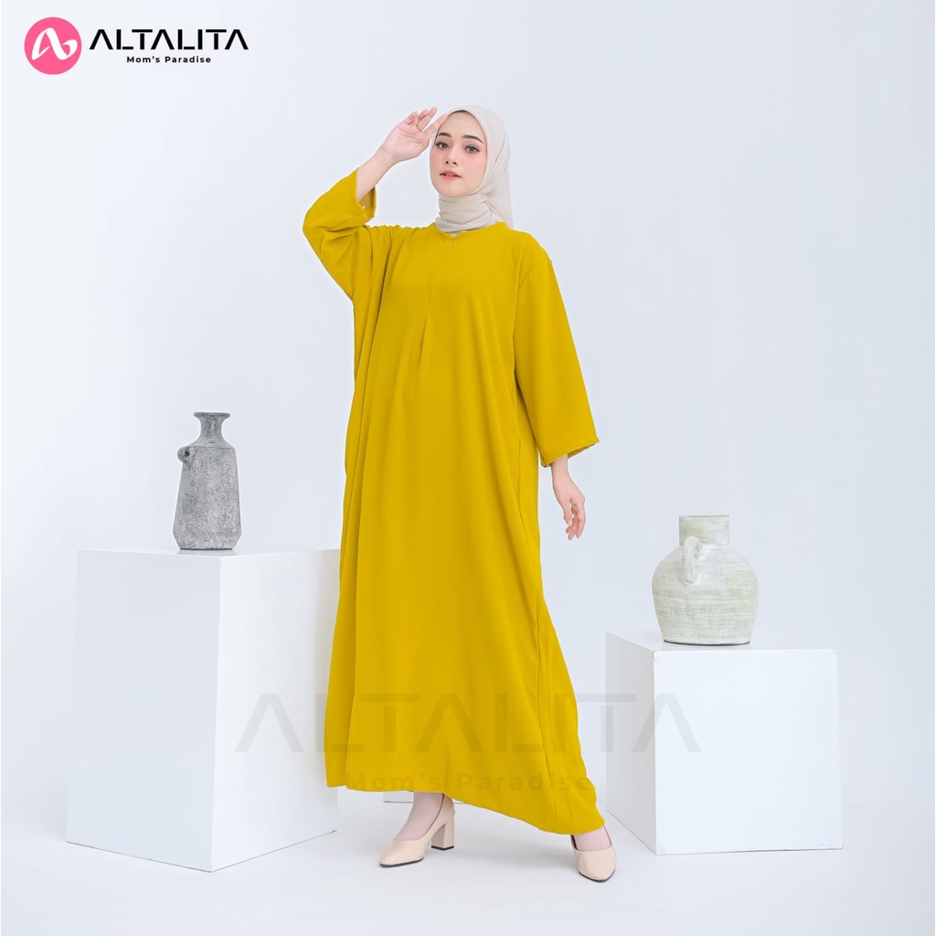 Jual Altalita Dress Ceisya Daster Gamis Polos Crinkle Airflow