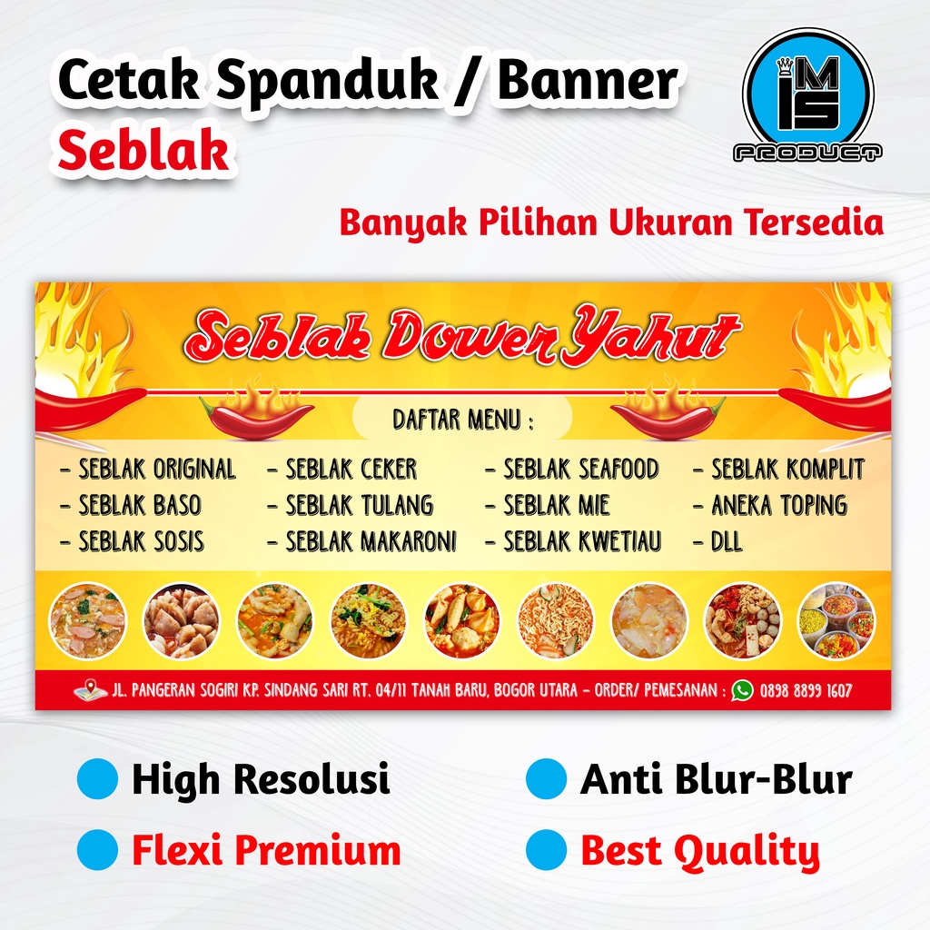 Jual Cetak Spanduk Banner Jualan Seblak Shopee Indonesia