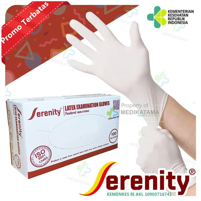 Jual Sarung Tangan Latex Serenity Examination Gloves Powdered Shopee