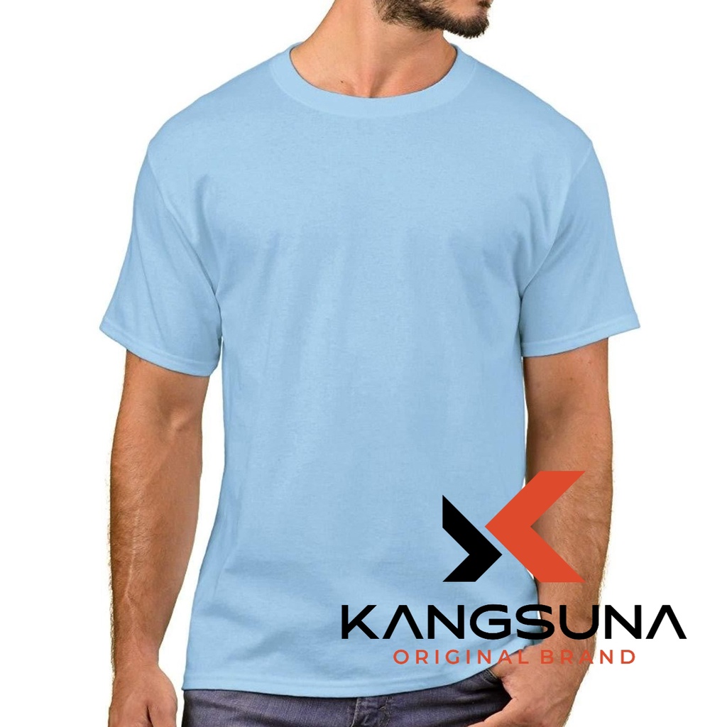 Jual PREMIUM Kaos Polos Sky Blue Cotton Combed 30s 100 Cotton Murni