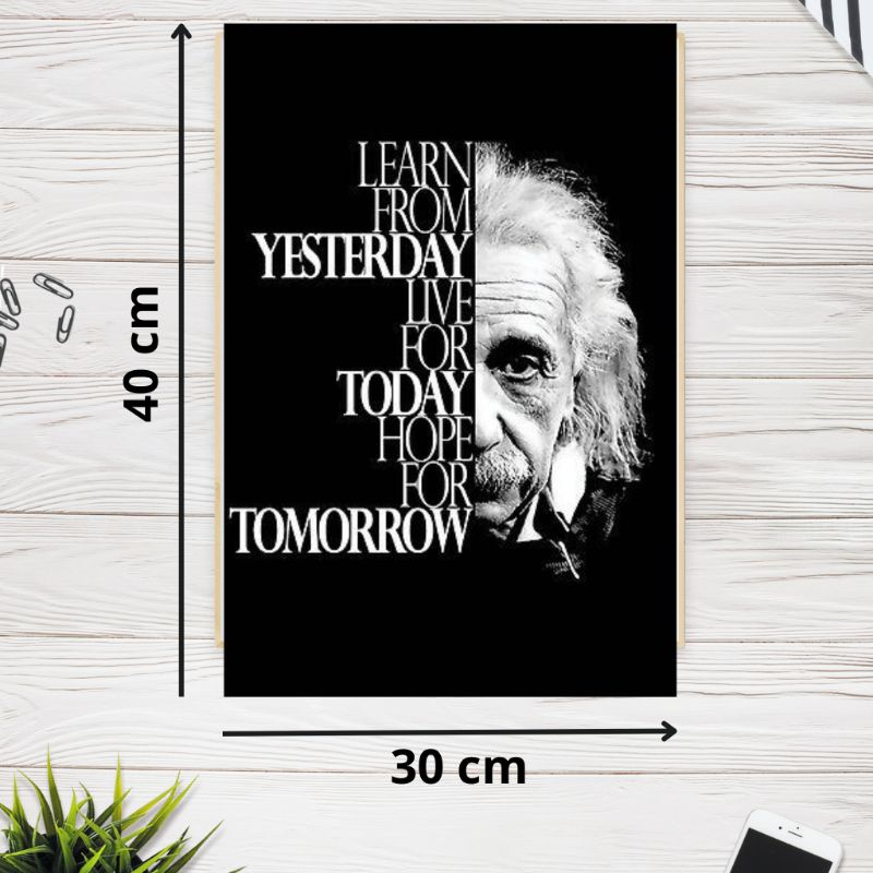 Jual Hiasan Dinding Jumbo Poster Kayu Albert Einstein Wall Decor Kata