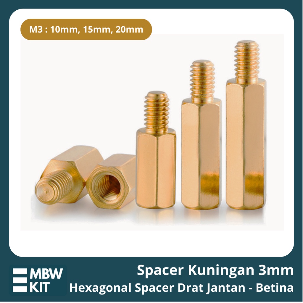 Jual Spacer Pcb Brass Kuningan Ukuran M Hexagonal Drat Jantan Betina