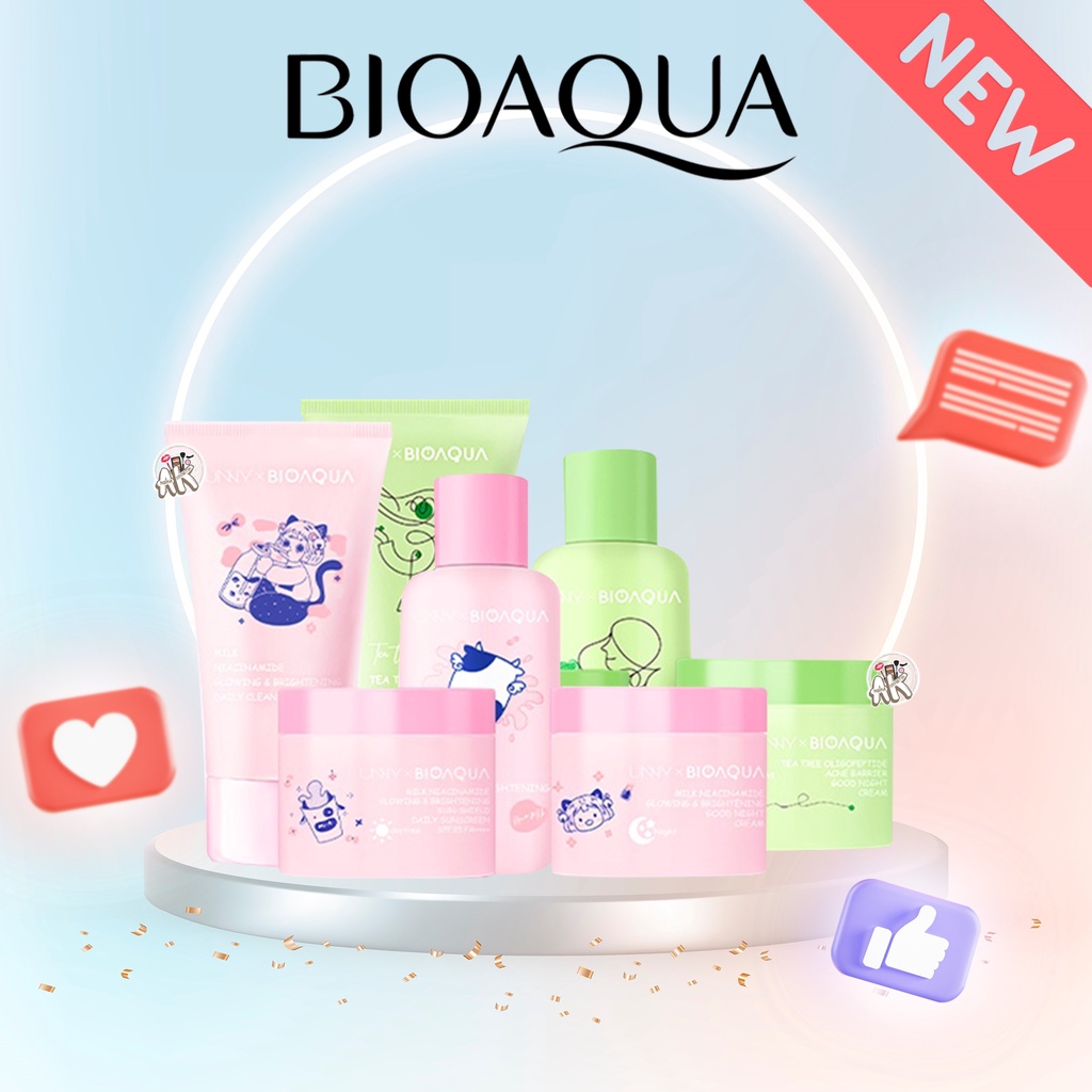 Jual Bioaqua Paket Skincare Series Milk Glowing Pink Tea Tree