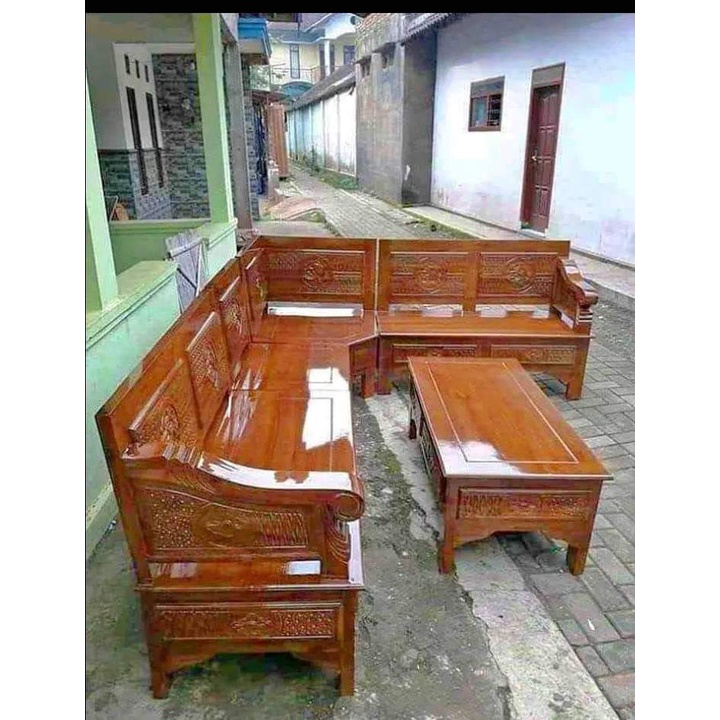 Jual Kursi Sudut Minimalis Kayu Jati Shopee Indonesia