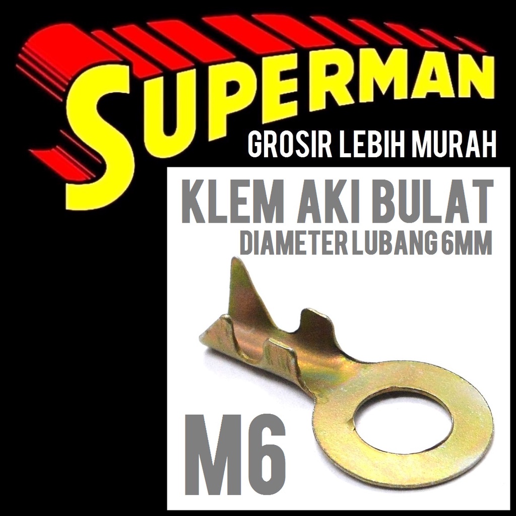 Jual SKUN M6 BULAT 6mm 6 Mm Klem Aki Terminal Kabel Kuningan Ring Bulet