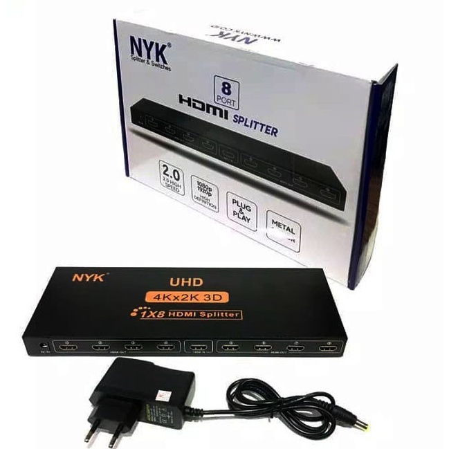 Jual HDMI Splitter NYK 8 Port Adaptor Shopee Indonesia