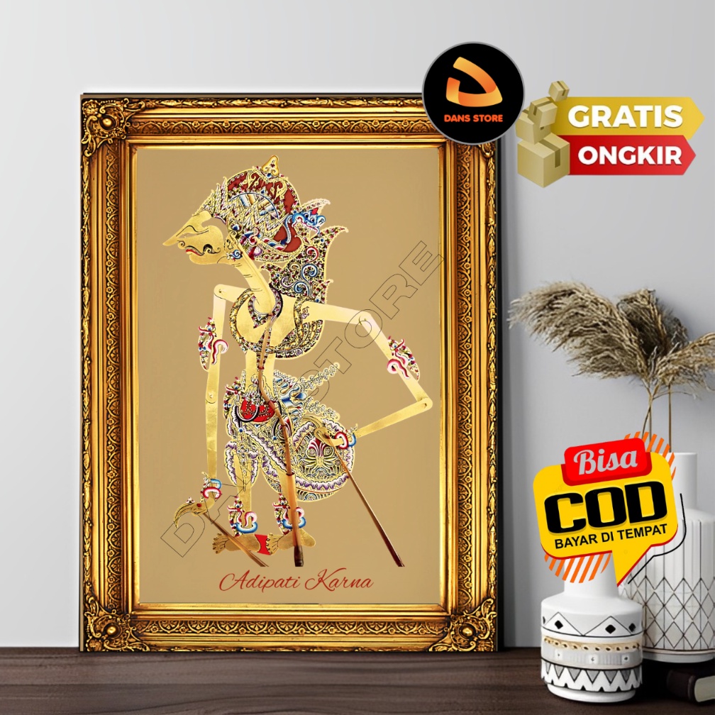 Jual Hiasan Dinding Wayang Kulit Adipati Karna Bahan Art Carton Dan