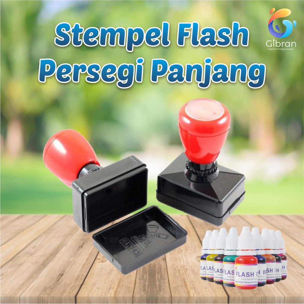 Jual Stempel Flash Persegi Panjang Otomatis Praktis Free Desain