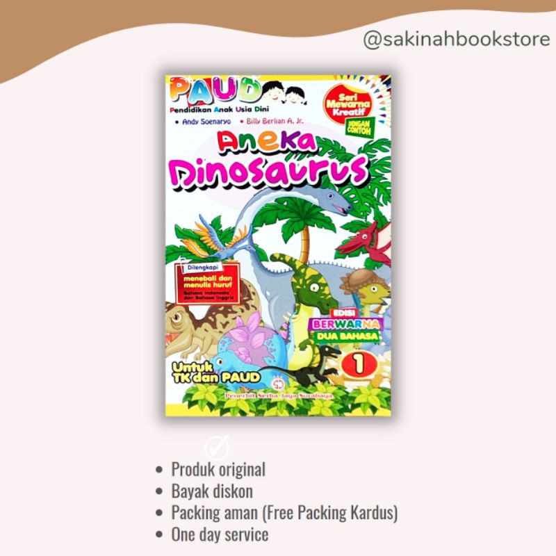 Jual Buku Paud Mewarna Kreatif Aneka Dinosaurus Menebali Dan Menulis