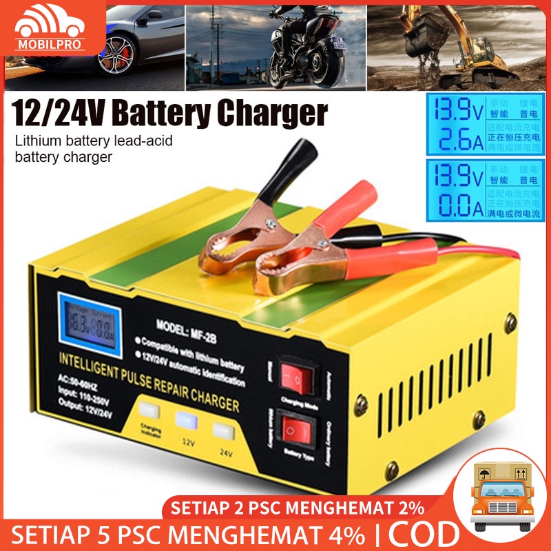 Jual Charger Aki Mobil Motor Portable Automatic Smart Intelligent Chip