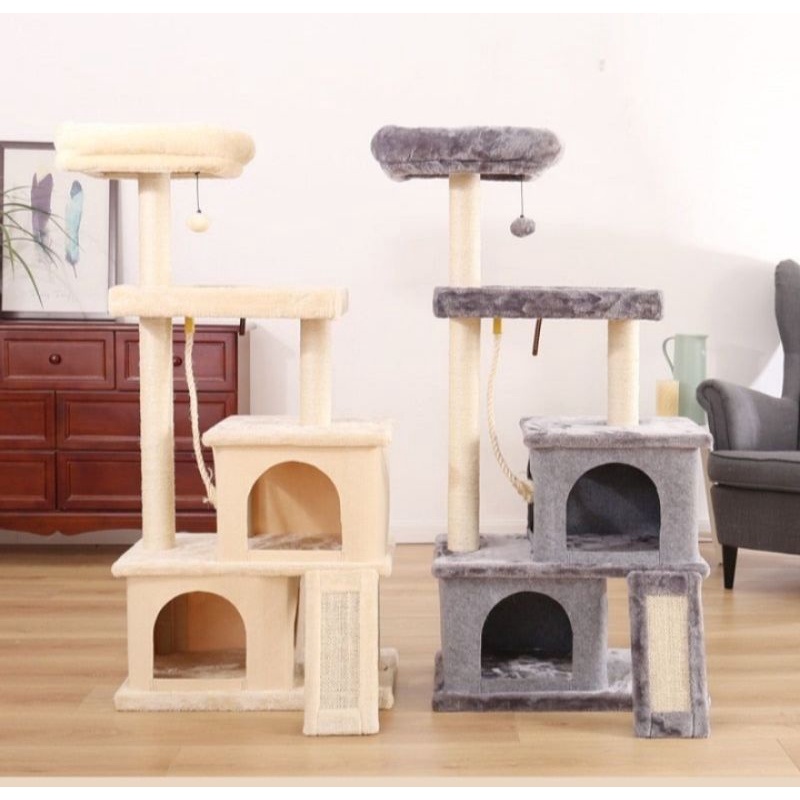 Jual Cat Tower Tingkat Cat Tree Double House Rumah Kucing Kandang